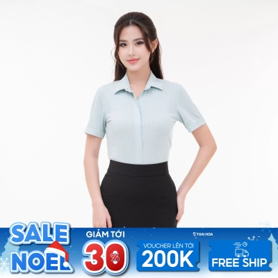 Áo sơ mi nữ ngắn tay sợi Than tre co giãn 4 chiều cao cấp Thái Hoà 24ASW-252